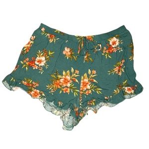 American Eagle Ruffle Floral Shorts